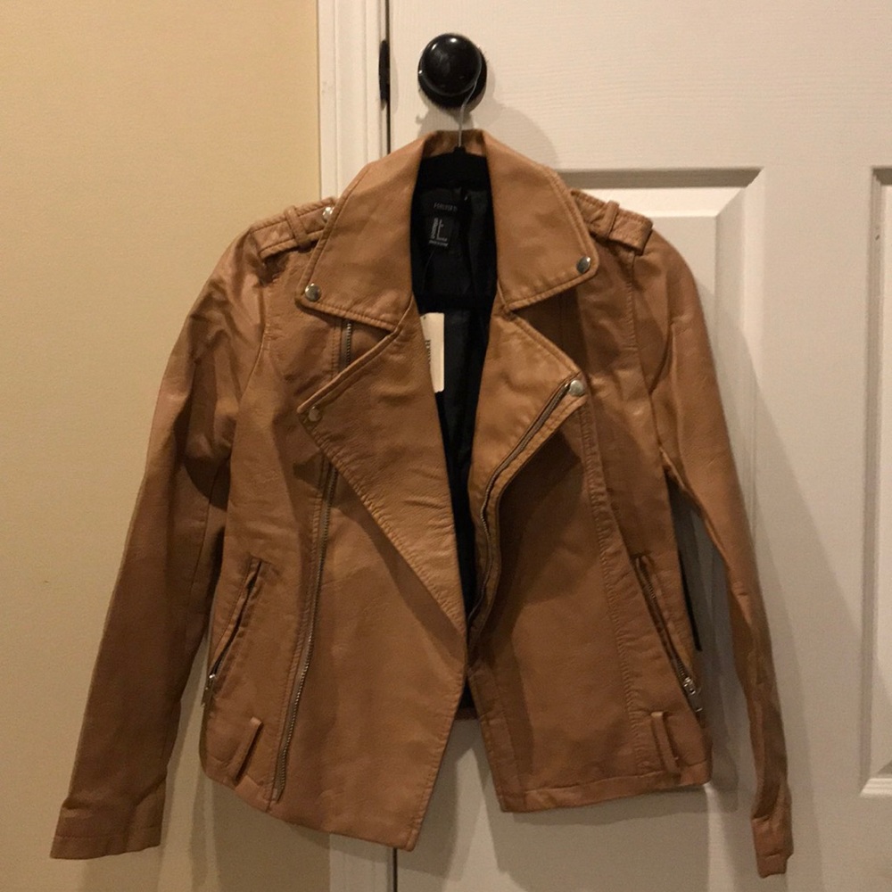Forever21 Faux Leather Jacket (Tan)